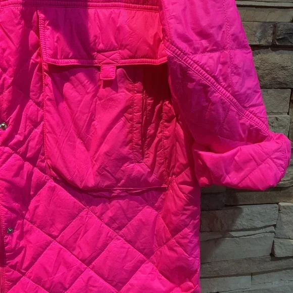 Anthropologie Hot Pink Quilted Jacket Size Extra Large - Picture 2 of 5